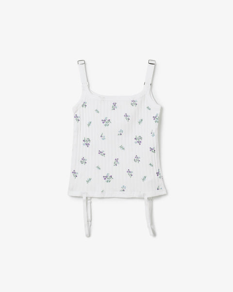 COTTON EYELET RIB FLOWER UP DOWN CAMISOLE – COVERCHORD