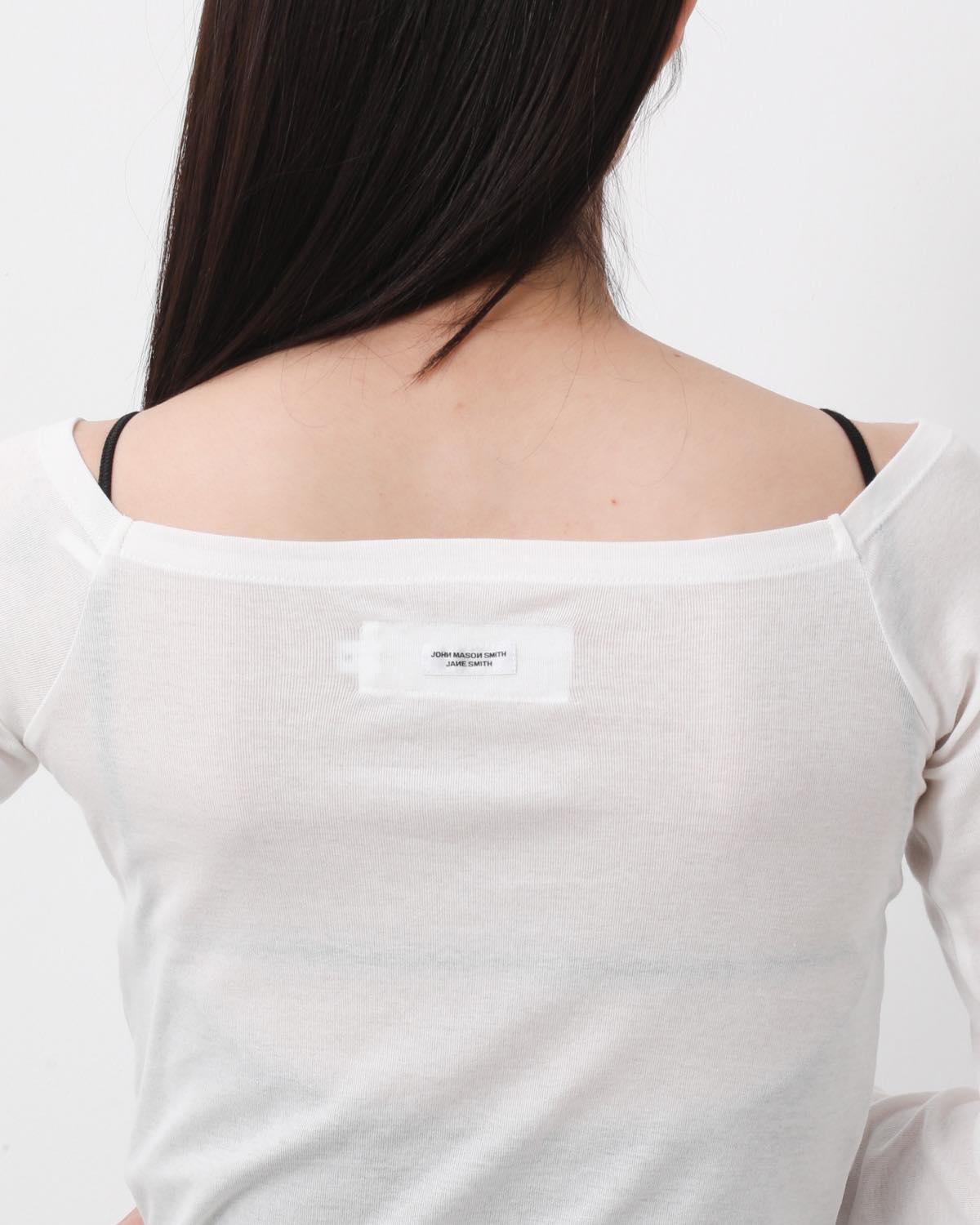 COTTON OFF SHOULDER LAYERED PULLOVER