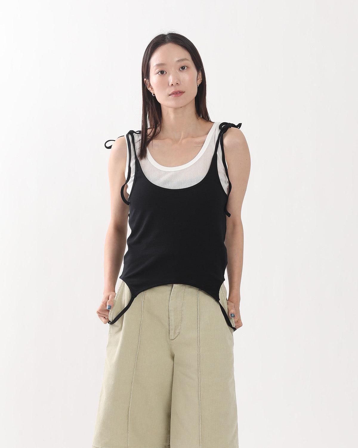 COTTON UP DOWN RIBBON CAMISOLE