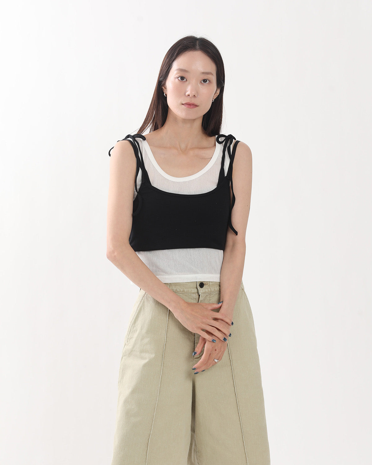 COTTON UP DOWN RIBBON CAMISOLE