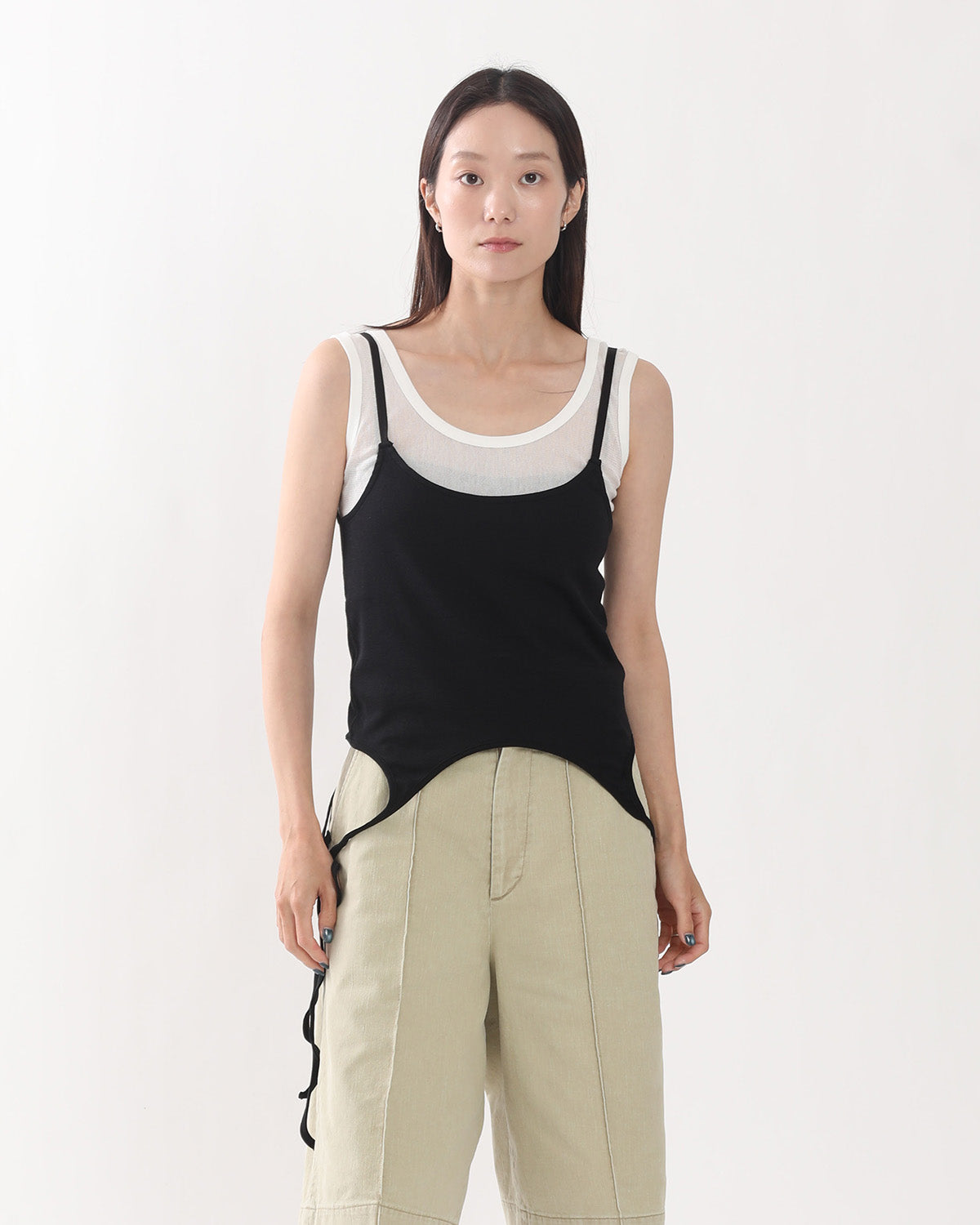 COTTON UP DOWN RIBBON CAMISOLE