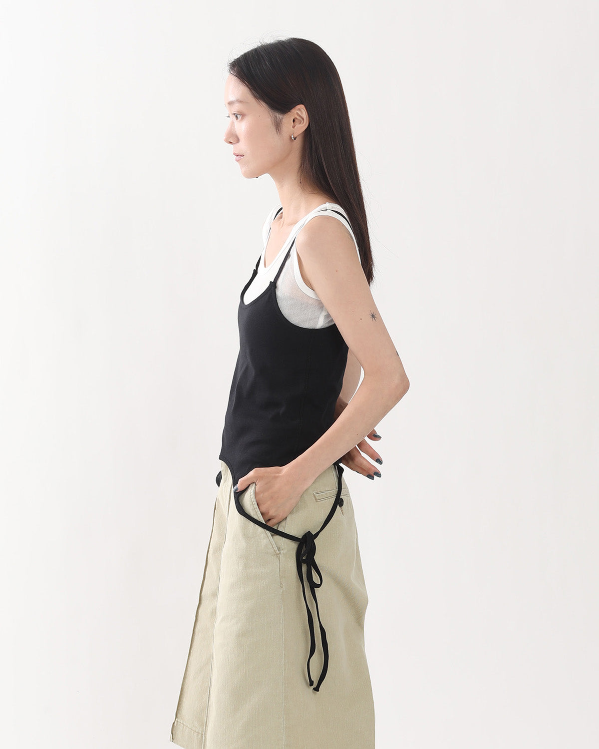 COTTON UP DOWN RIBBON CAMISOLE