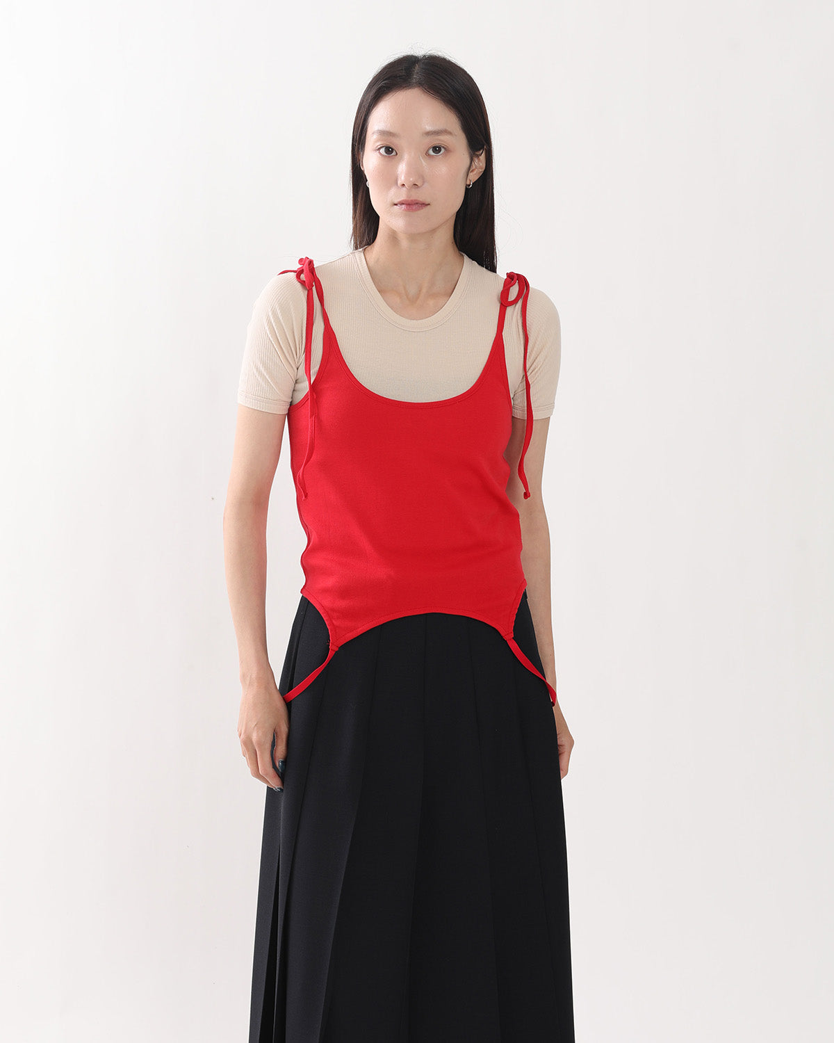 COTTON UP DOWN RIBBON CAMISOLE
