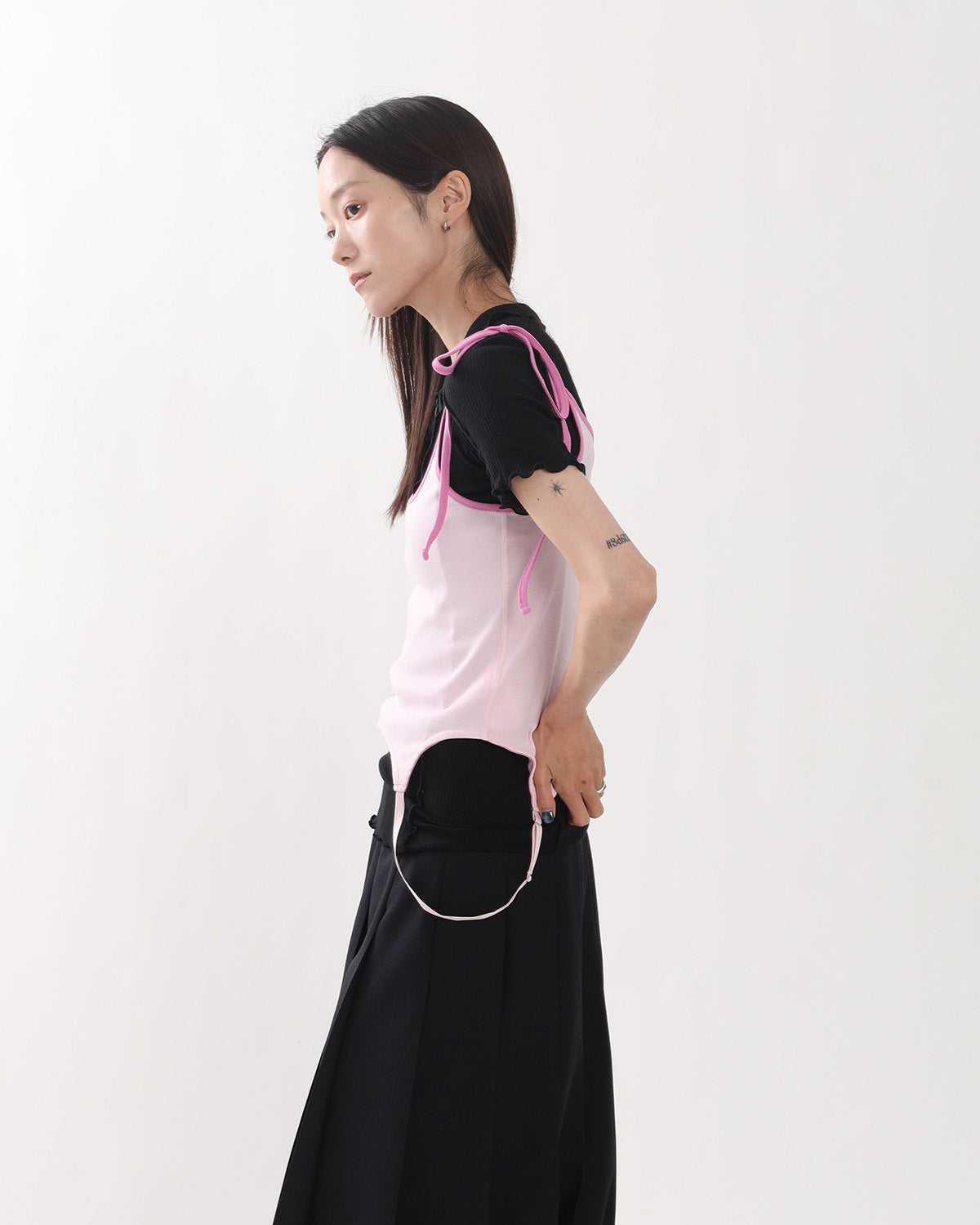 COTTON UP DOWN RIBBON CAMISOLE