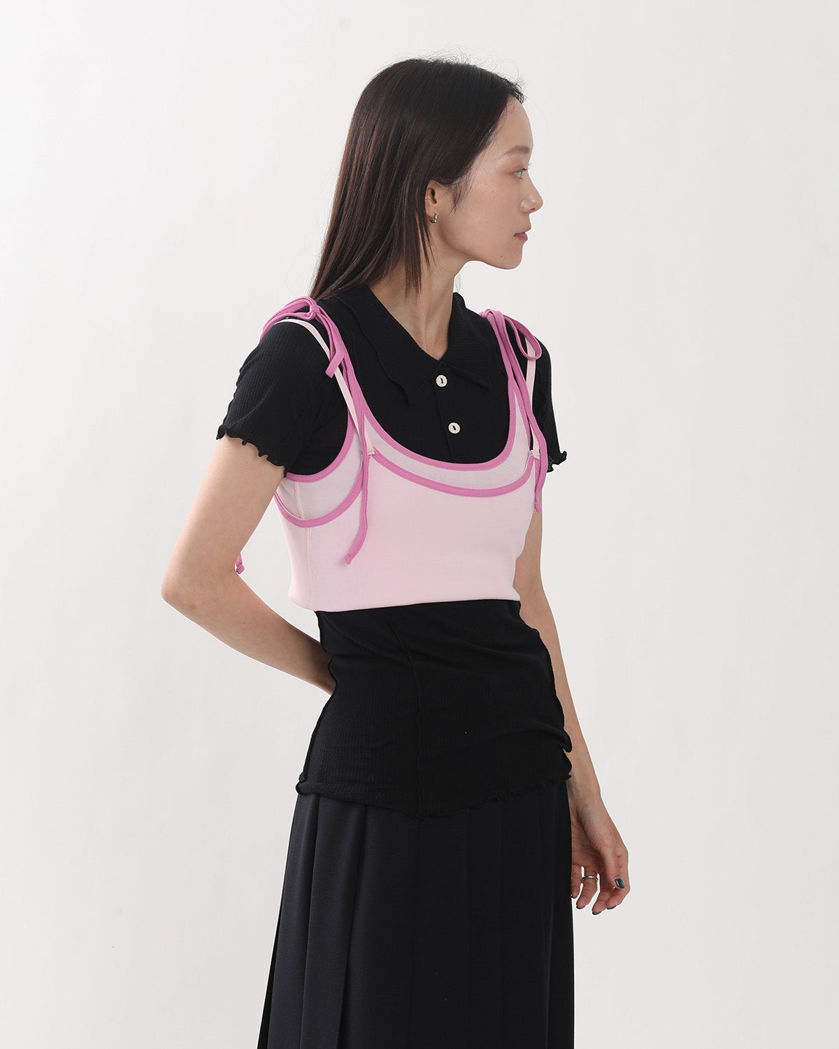 COTTON UP DOWN RIBBON CAMISOLE