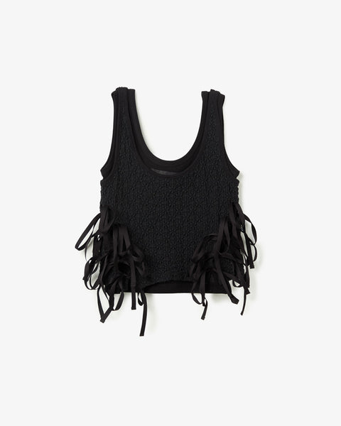 トップス Cotton ribbon tank Organic Cotton Micro-Rib Cropped Cutaway Tank (3-Pack)