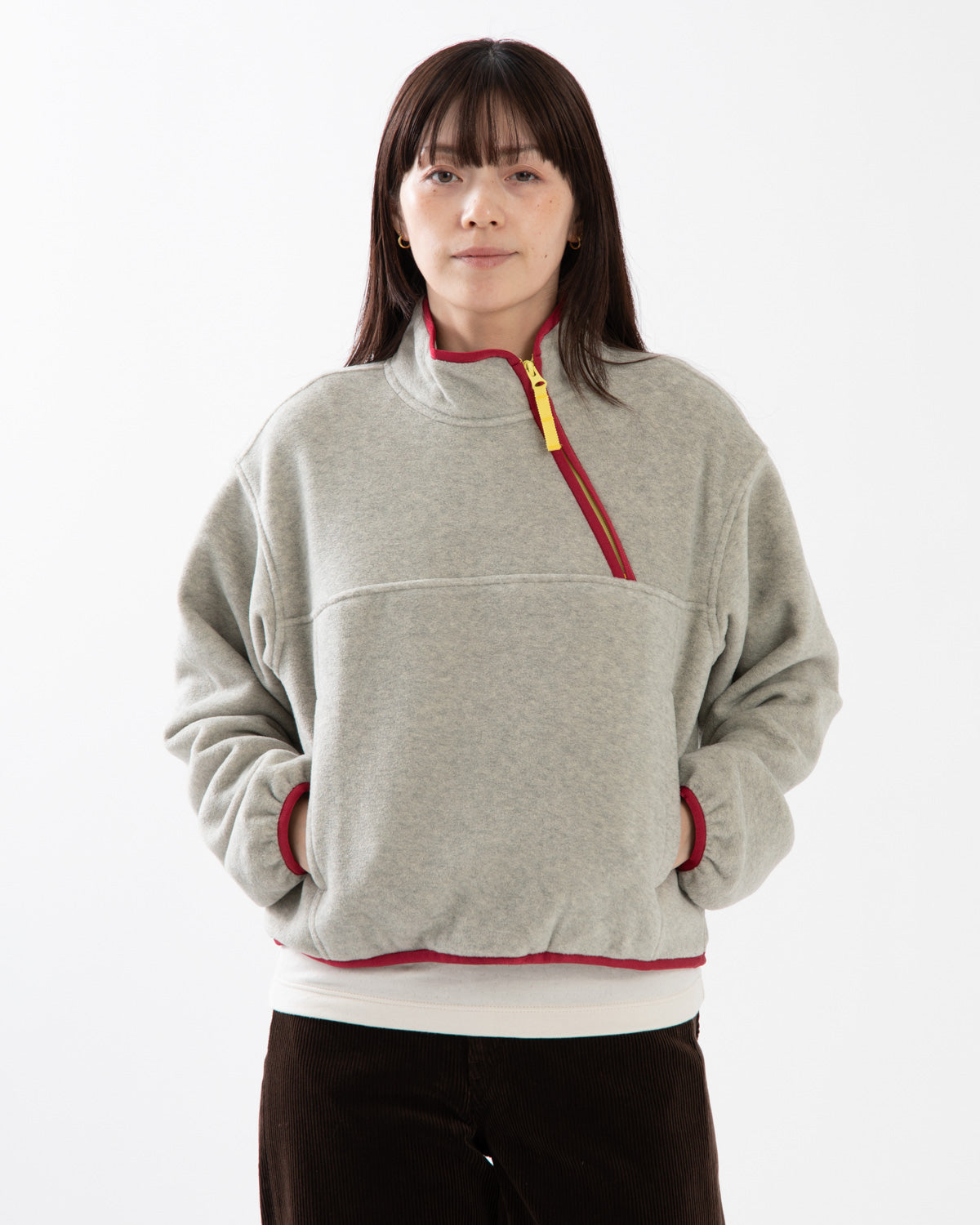PIPING FLEECE HALF ZIP BLOUSON