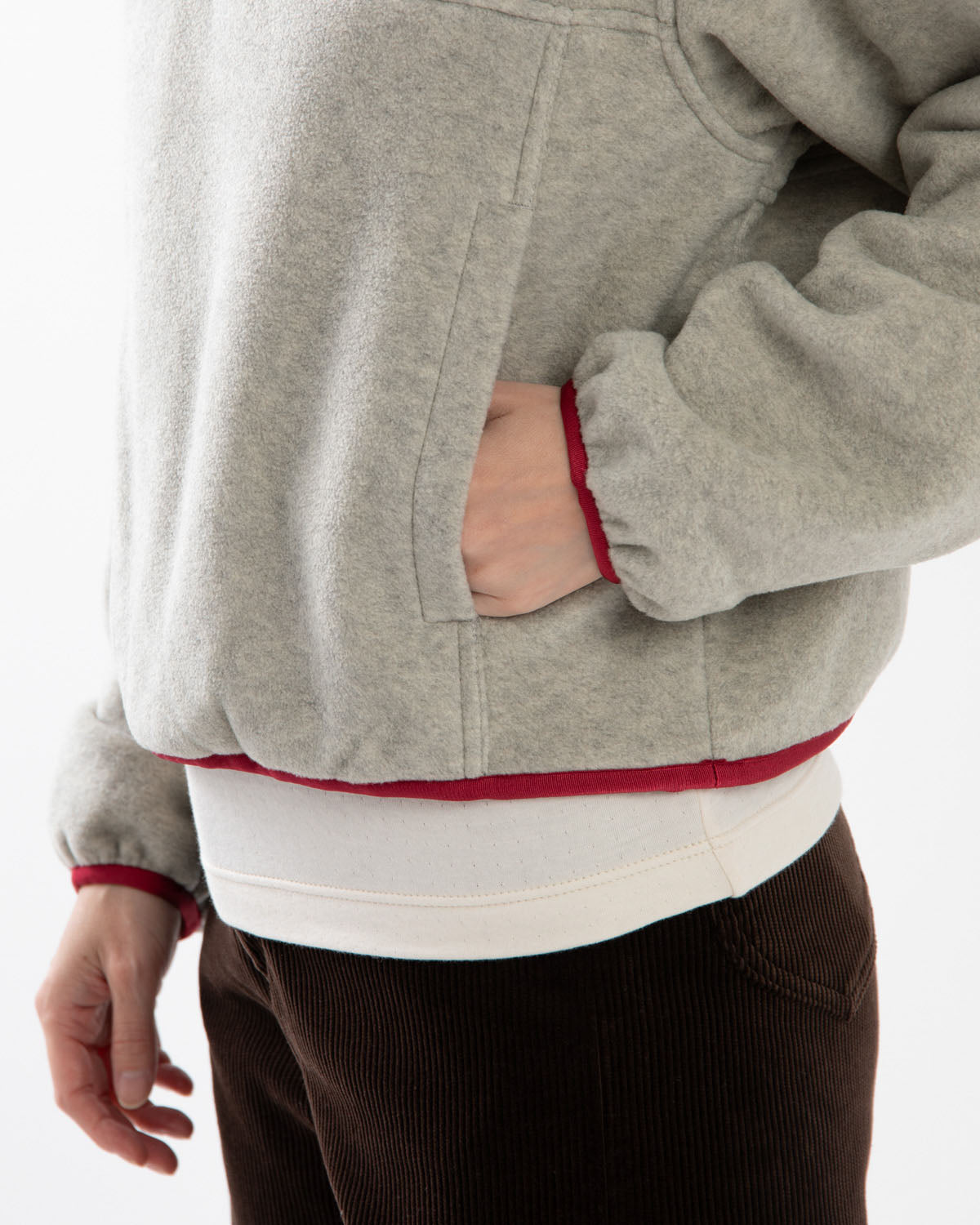 PIPING FLEECE HALF ZIP BLOUSON