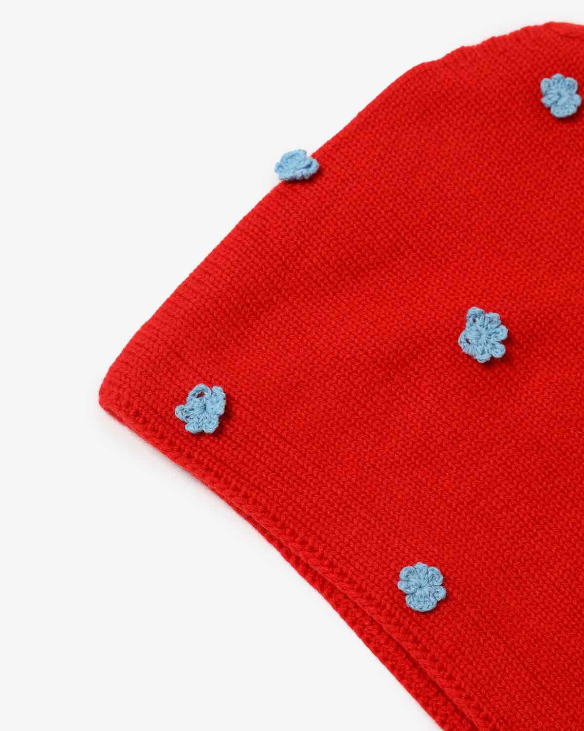 5G WOOL HOOD MUFFLER FLOWER