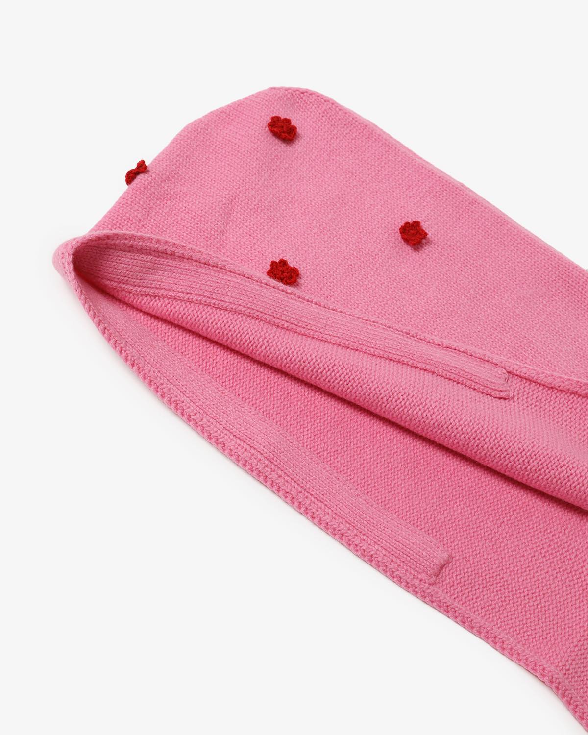 5G WOOL HOOD MUFFLER FLOWER