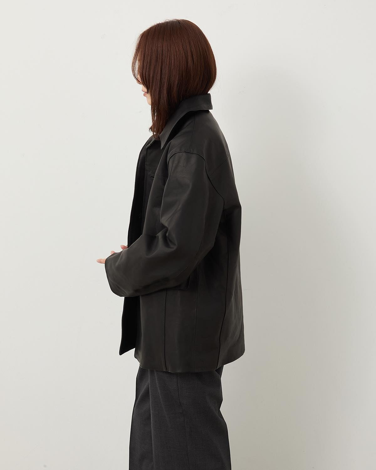 COW LEATHER CAR COAT