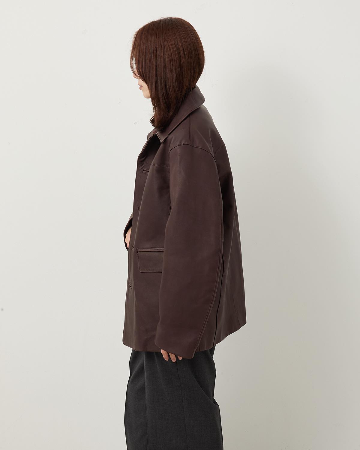 COW LEATHER CAR COAT
