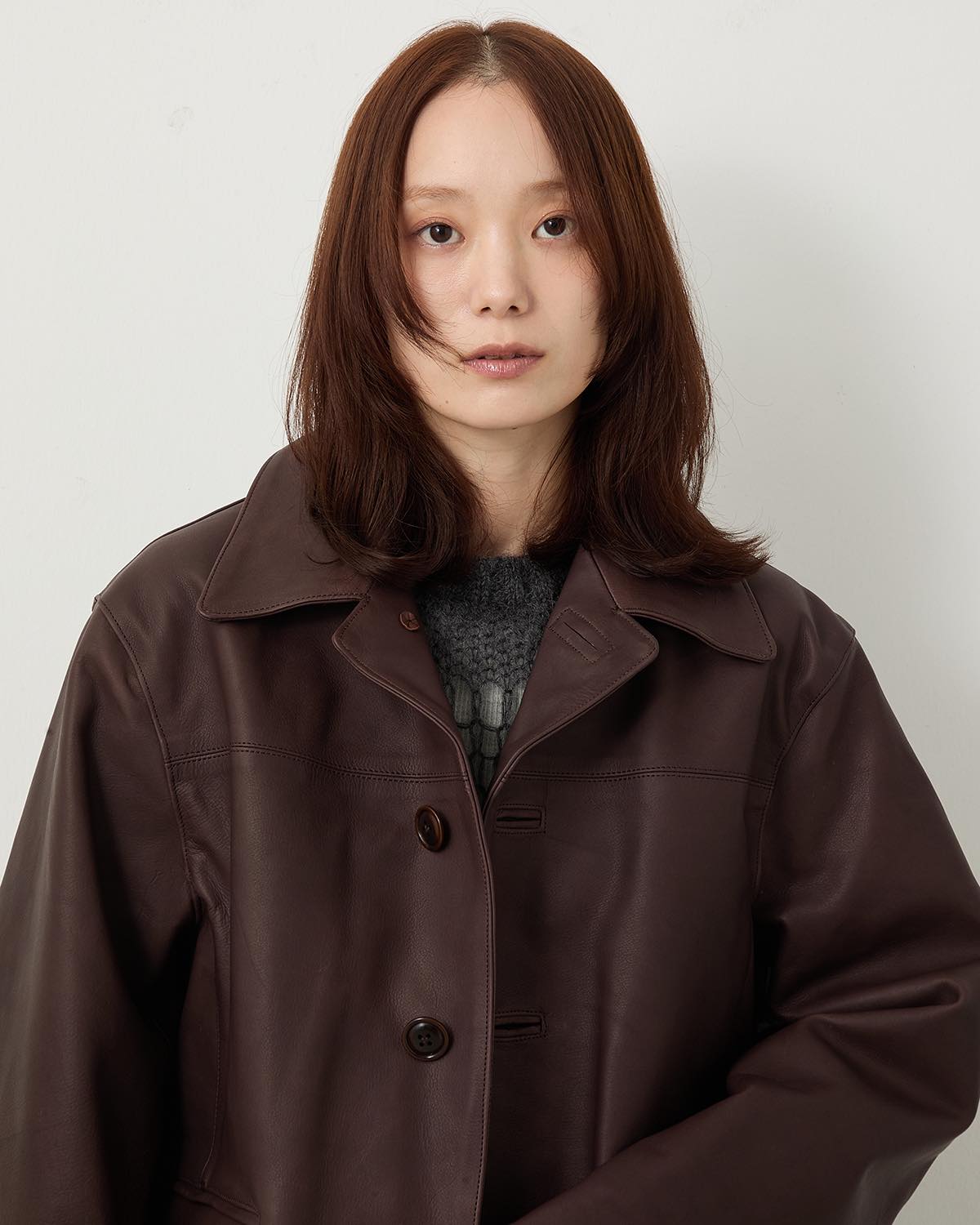 COW LEATHER CAR COAT