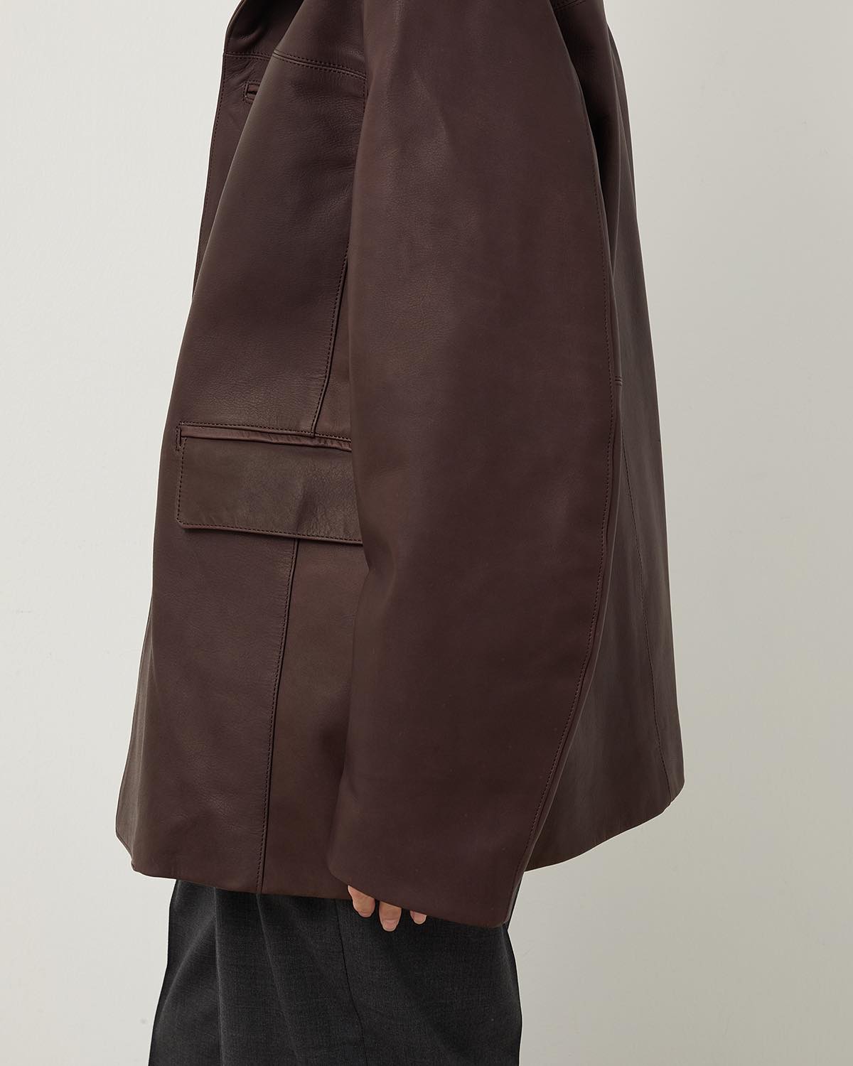 COW LEATHER CAR COAT