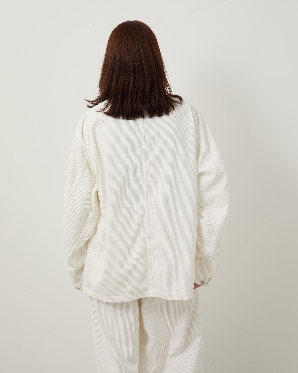 8W COTTON CORDUROY LEATHER COLLAR COVERALL