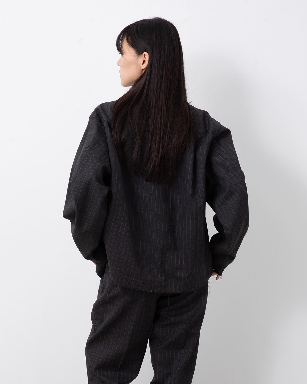 WASHABLE STRIPE WOOL TROPICAL ZIP BLOUSON – COVERCHORD