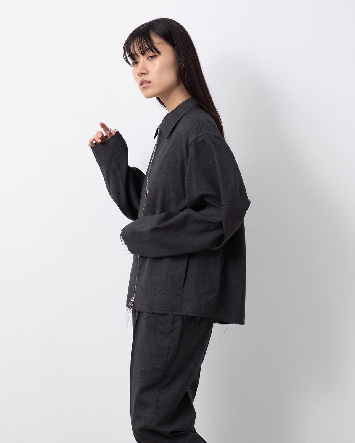 WASHABLE WOOL TROPICAL ZIP BLOUSON