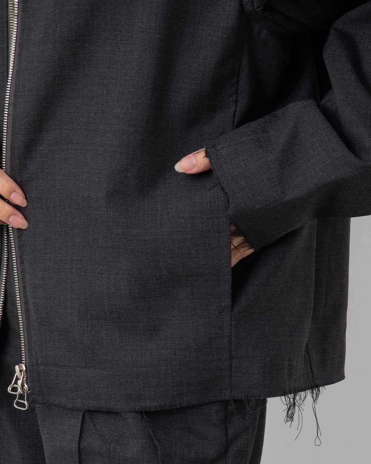 WASHABLE WOOL TROPICAL ZIP BLOUSON