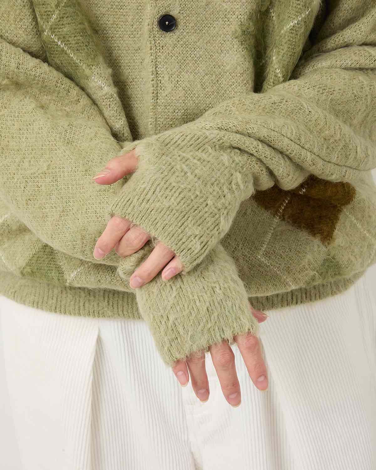 7G WOOL JACQUARD ARGYLE CREW CARDIGAN