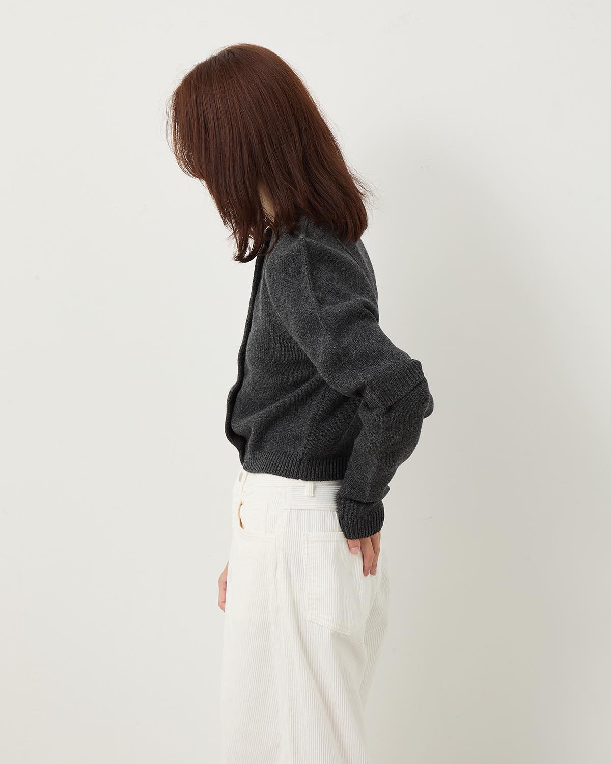 7G BIG SHOULDER CREW CARDIGAN