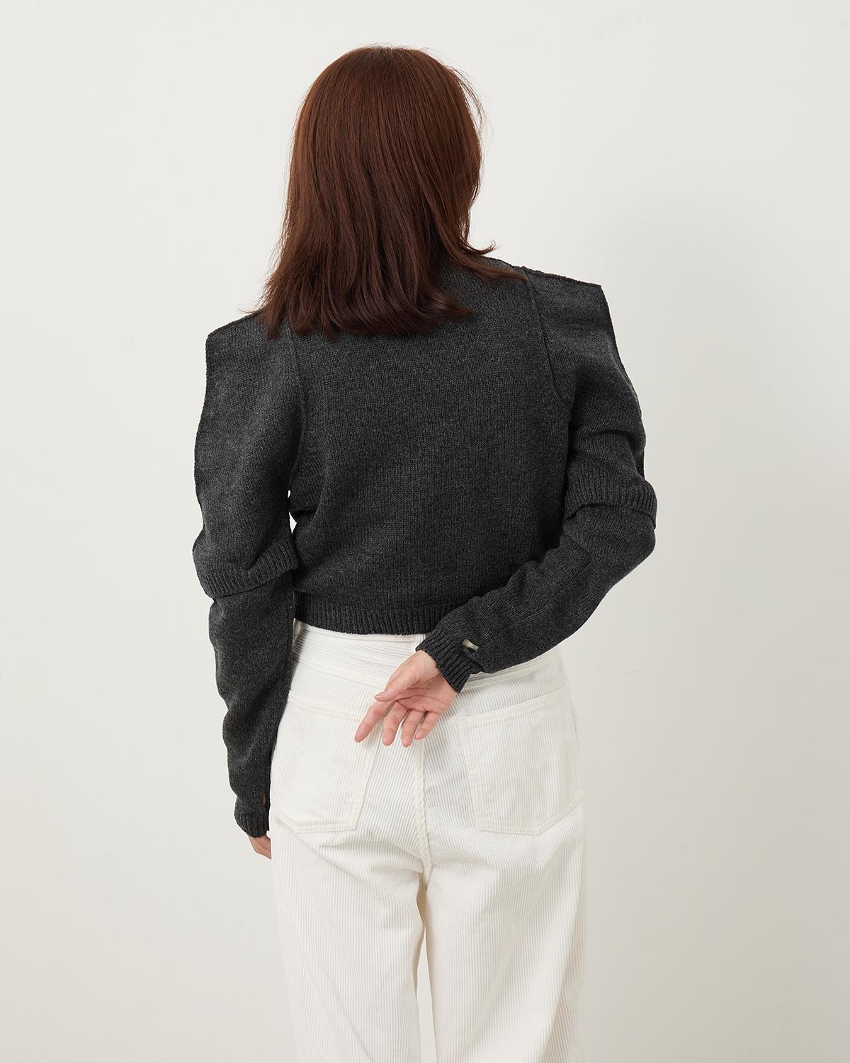 7G BIG SHOULDER CREW CARDIGAN