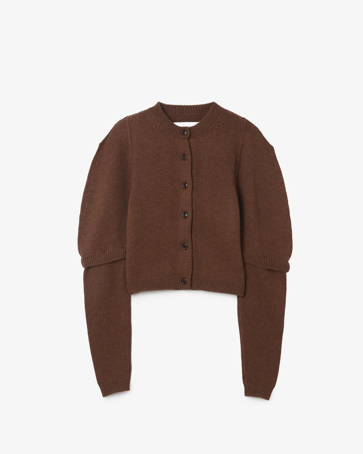7G BIG SHOULDER CREW CARDIGAN