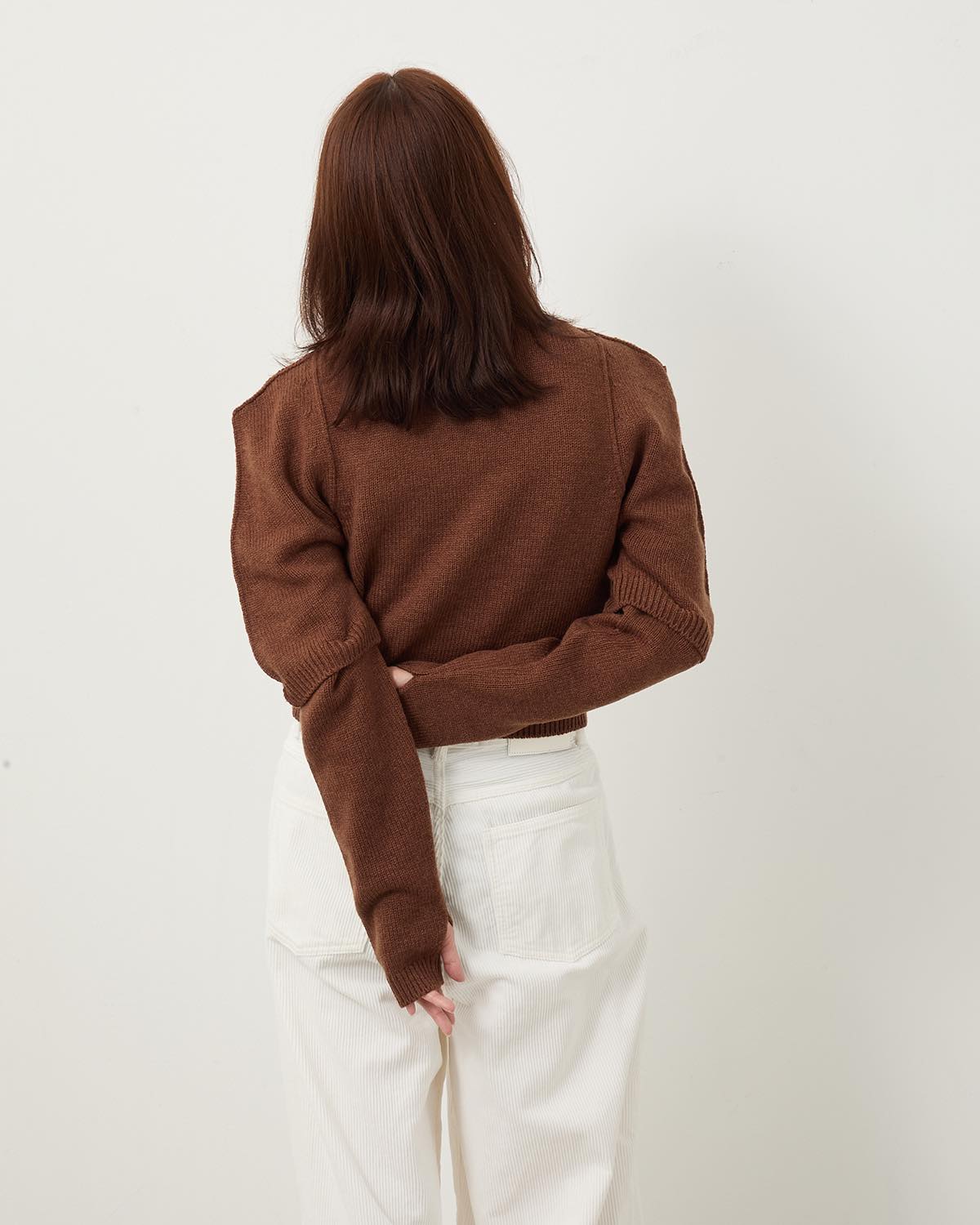 7G BIG SHOULDER CREW CARDIGAN