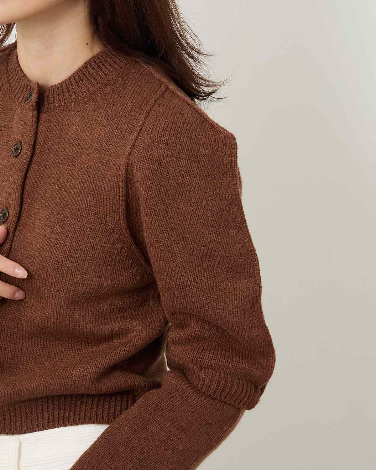 7G BIG SHOULDER CREW CARDIGAN