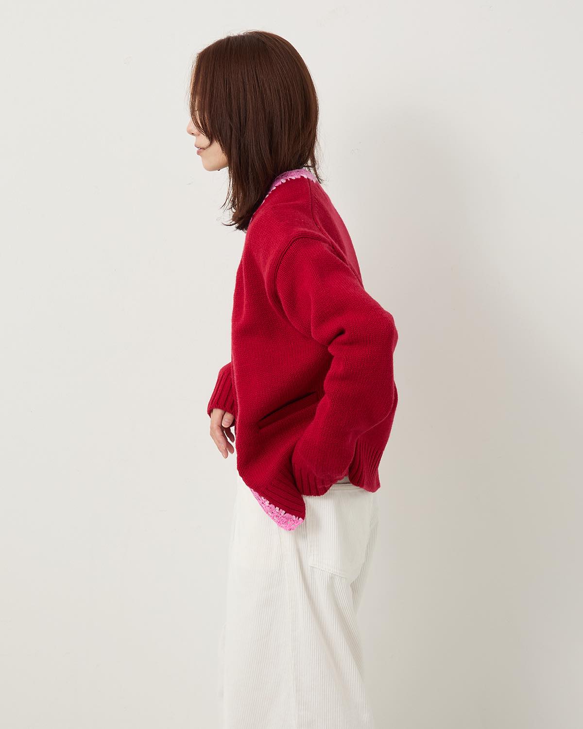 5G PLAIN STITCH AND CROCHET JACKET CARDIGAN