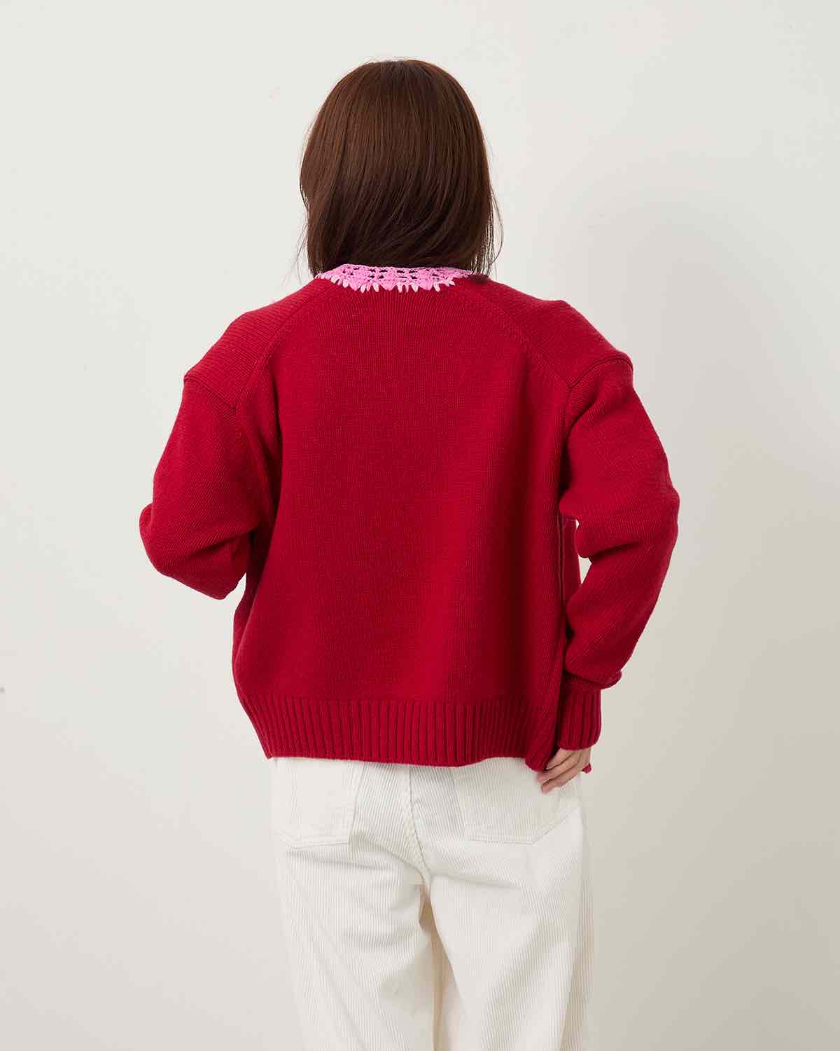 5G PLAIN STITCH AND CROCHET JACKET CARDIGAN