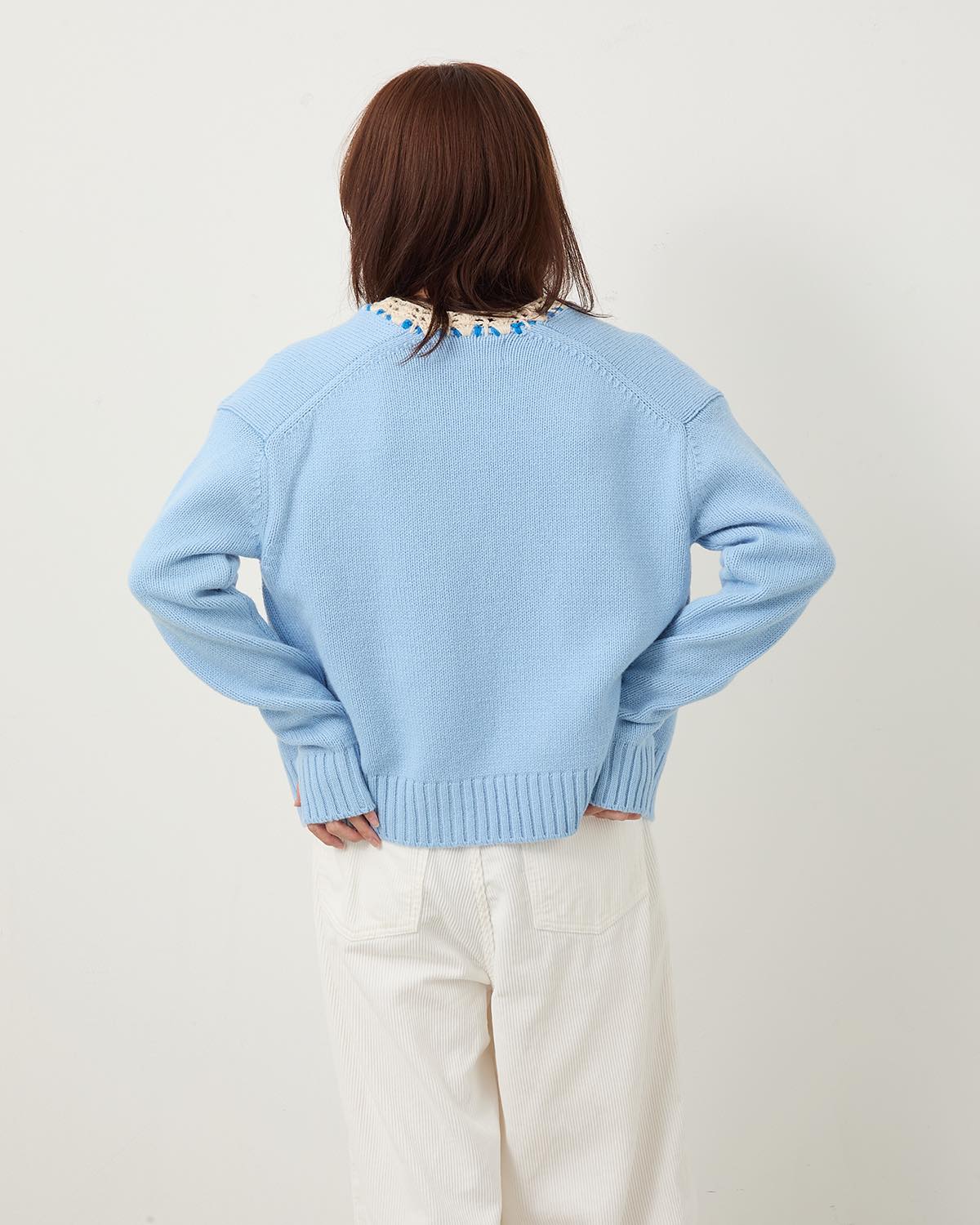 5G PLAIN STITCH AND CROCHET JACKET CARDIGAN