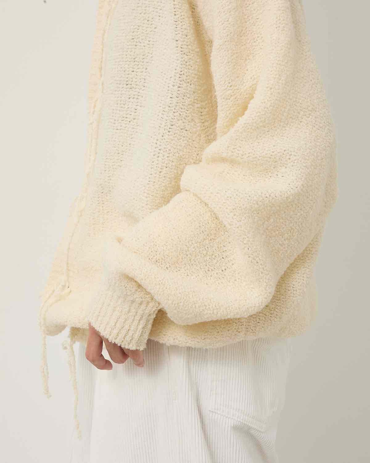 5G REVERSE STICHES POLO COLLAR KNIT CARDIGAN