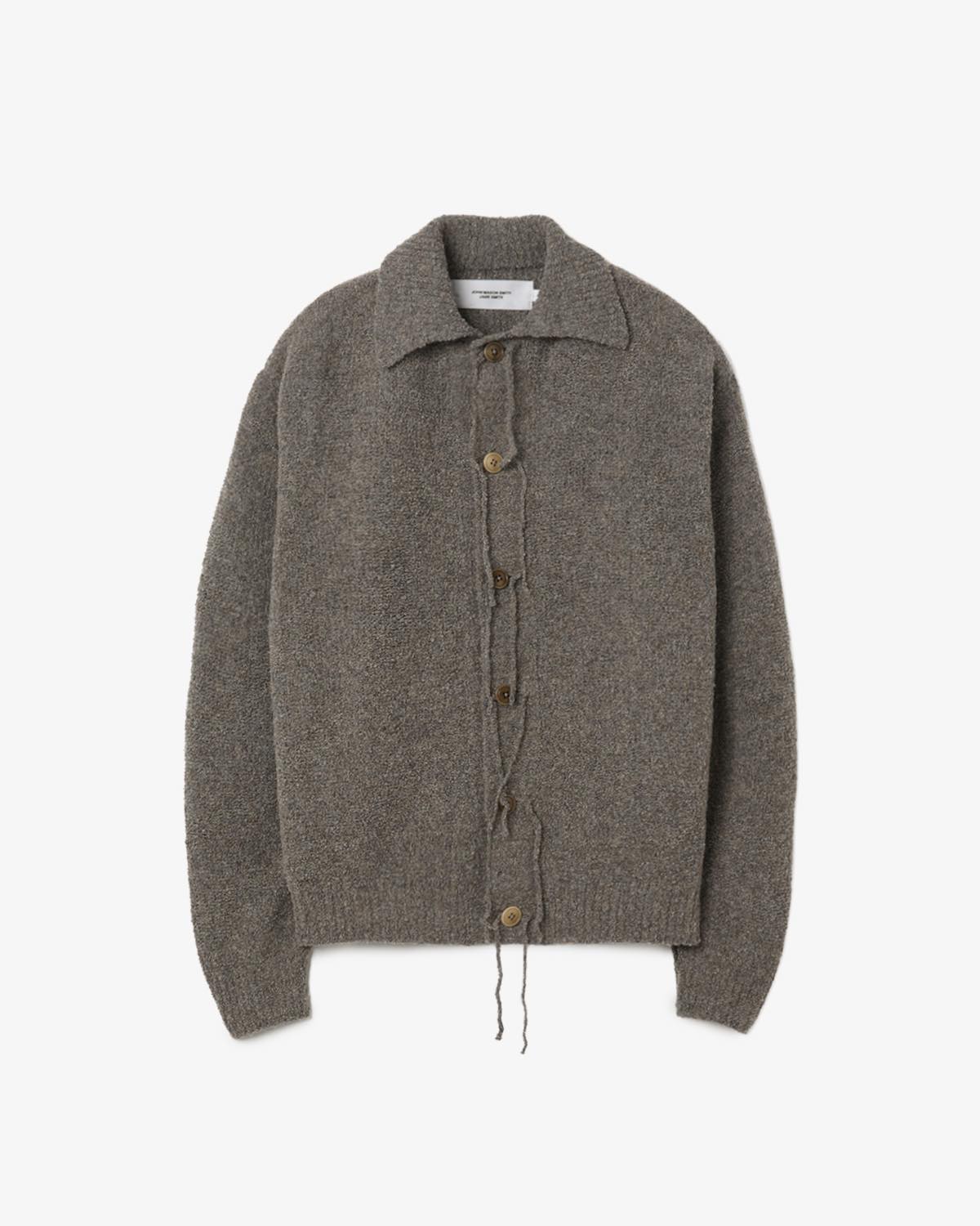 5G REVERSE STICHES POLO COLLAR KNIT CARDIGAN