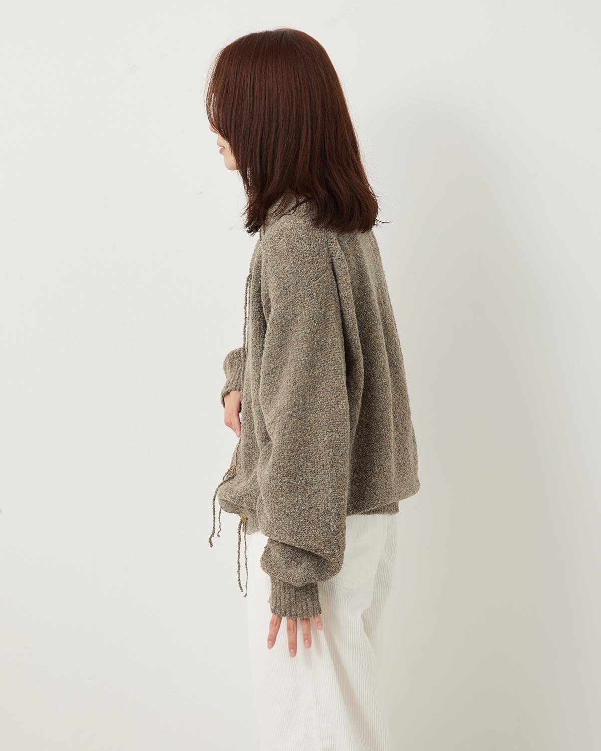 5G REVERSE STICHES POLO COLLAR KNIT CARDIGAN