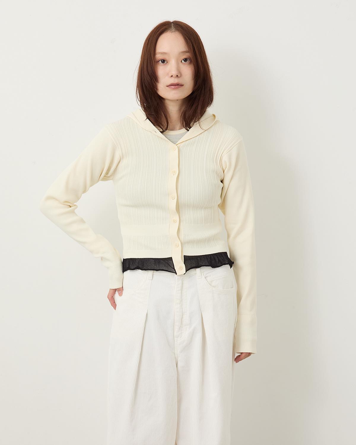 16G RIB HOOD CARDIGAN