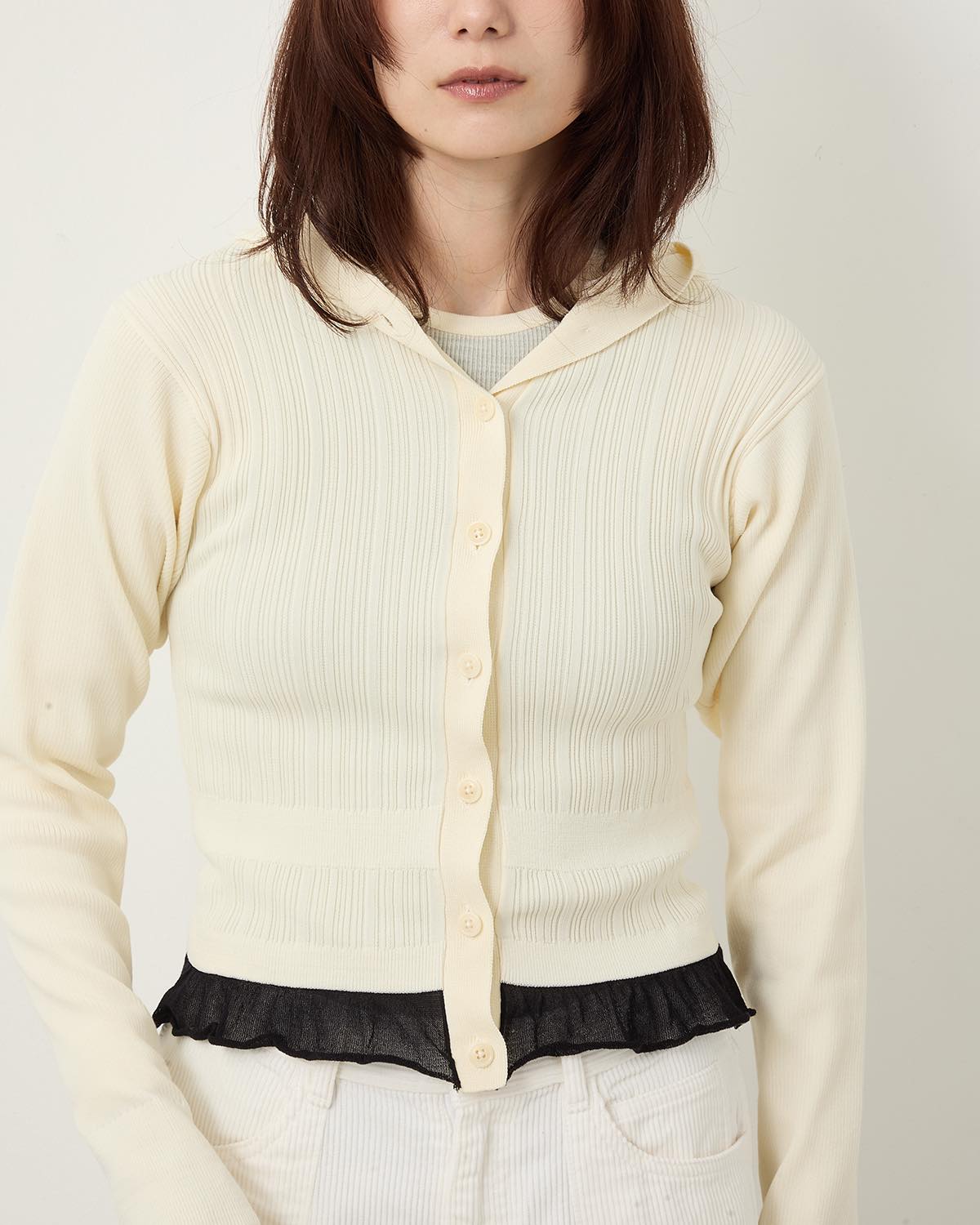 16G RIB HOOD CARDIGAN