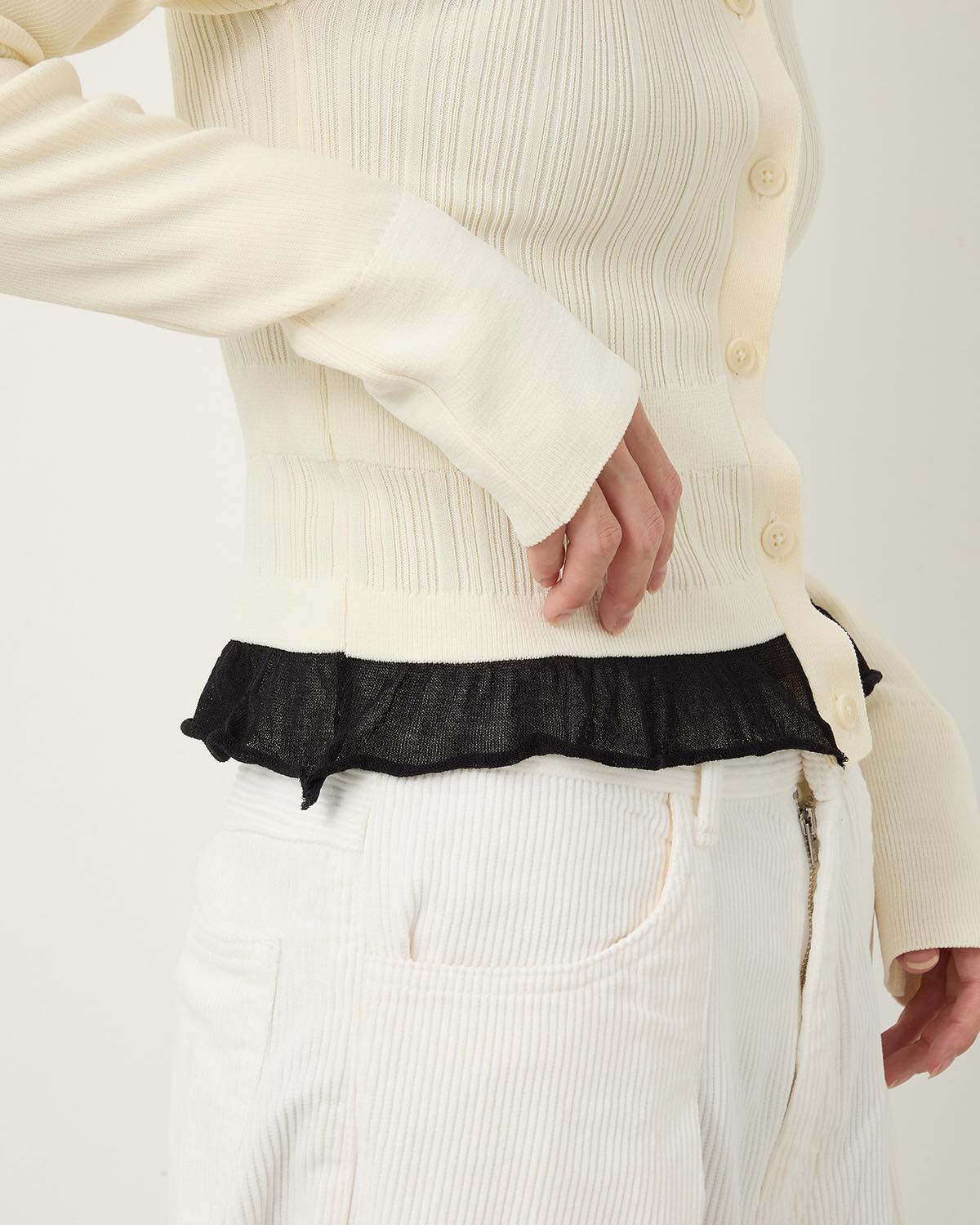 16G RIB HOOD CARDIGAN