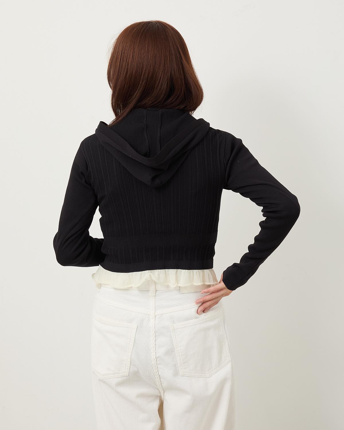 16G RIB HOOD CARDIGAN