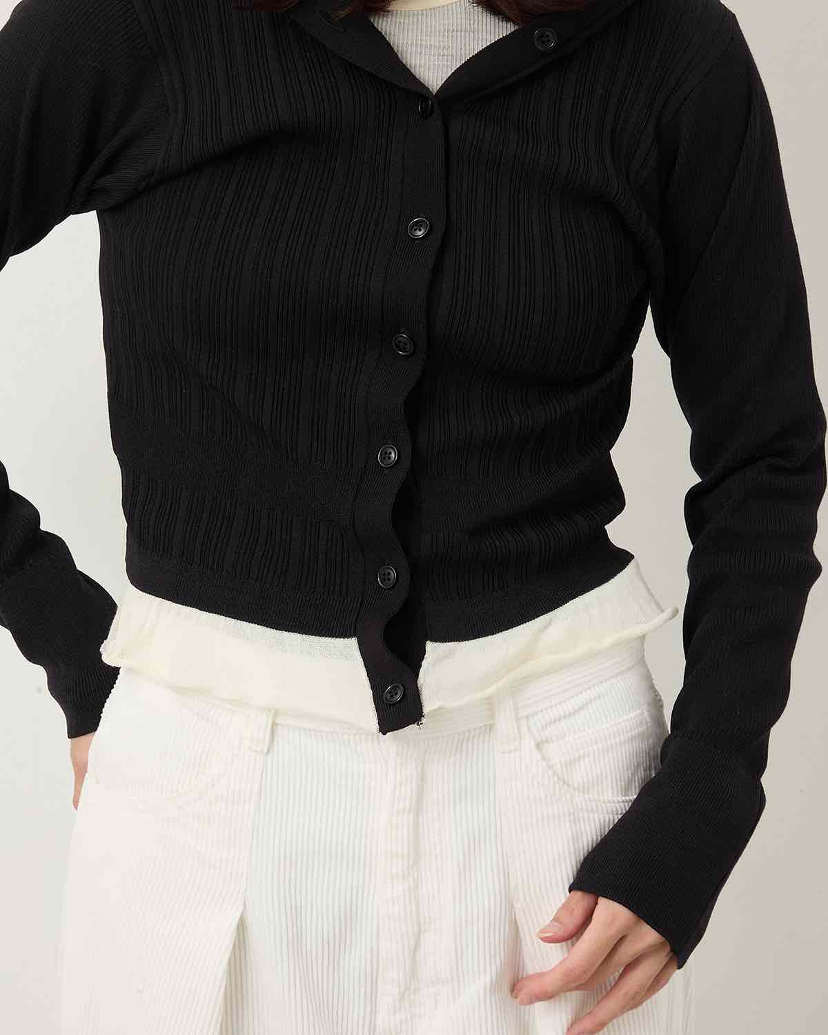 16G RIB HOOD CARDIGAN