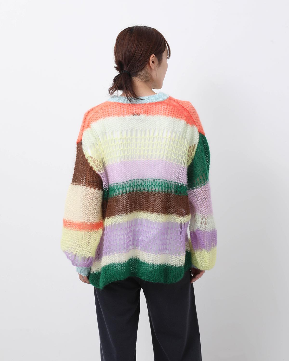 MOHAIR RANDOM BORDER CREW KNIT for COVERCHORD