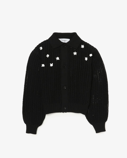 CROCHET STAR 7G MESH POLO COLLAR CARDIGAN – COVERCHORD