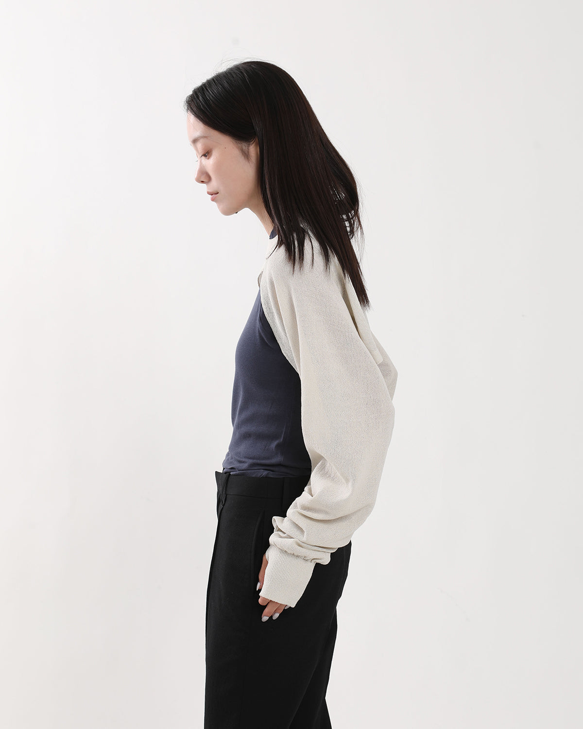 12G SLEEVE SHORT KNIT