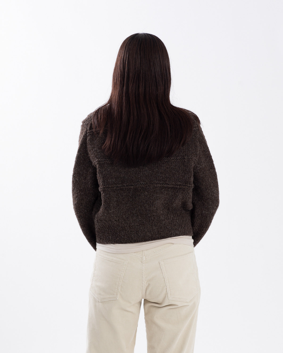 FLORAL EMBROIDERY WOOL POLO CARDIGAN