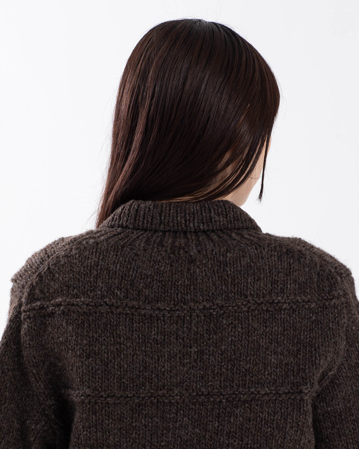 FLORAL EMBROIDERY WOOL POLO CARDIGAN