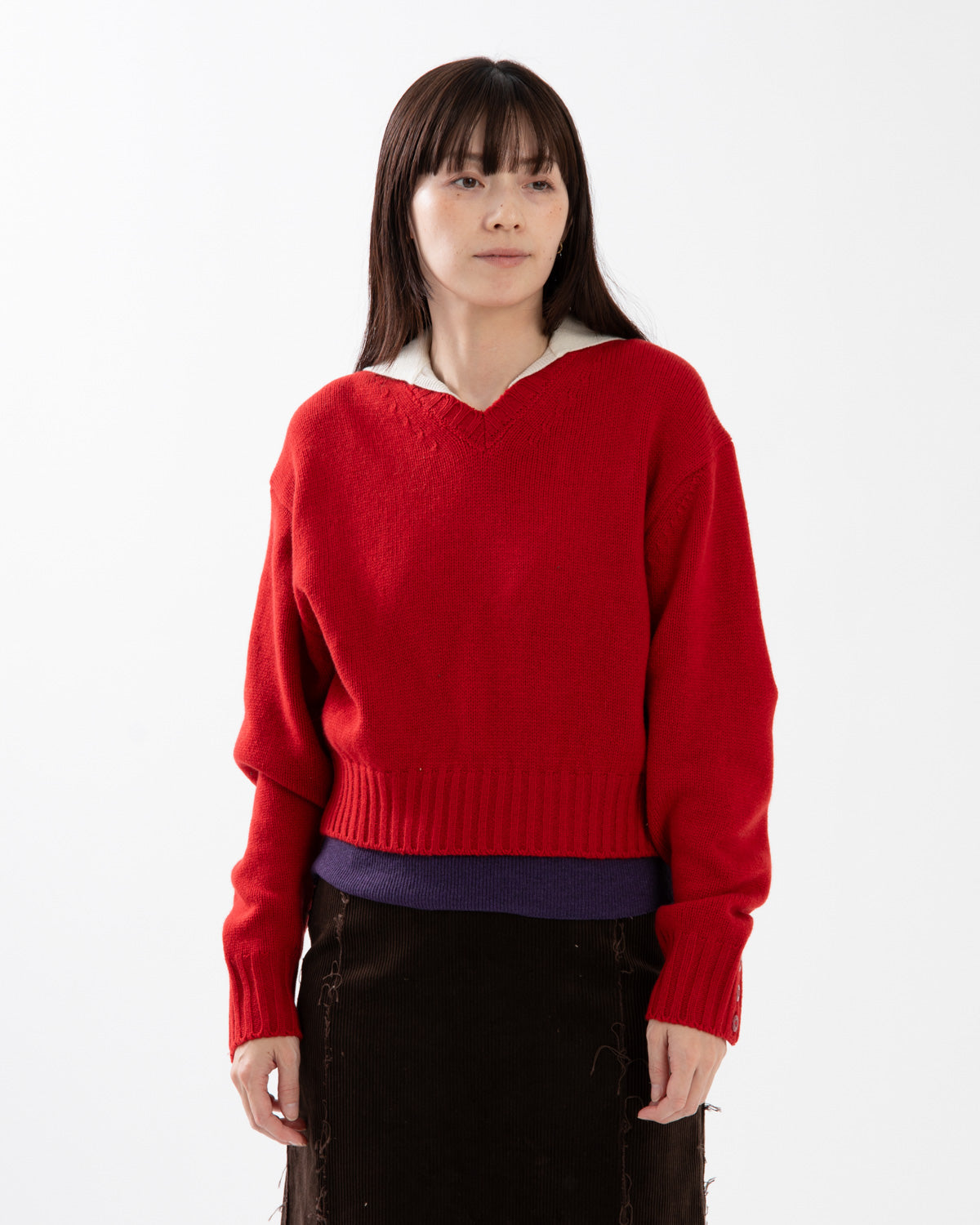 5G LAYERED V NECK SWEATER
