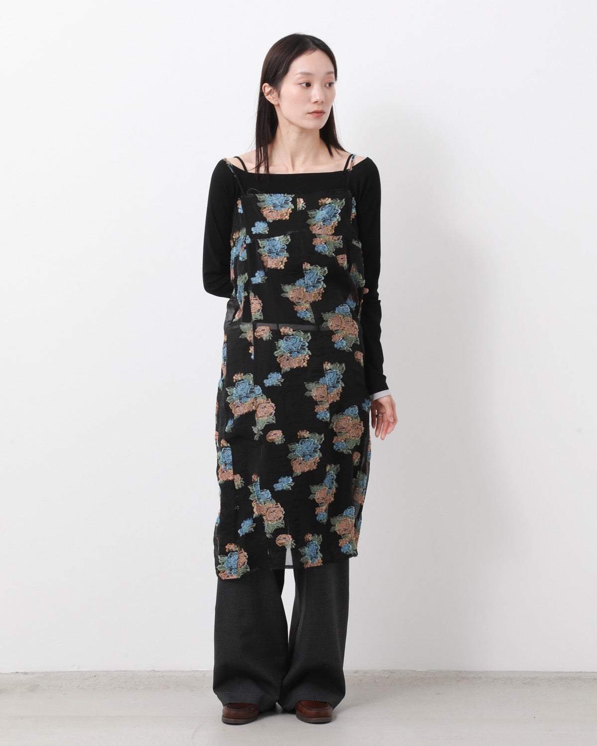 FLOWER JACQUARD CAMISOLE ONEPIECE