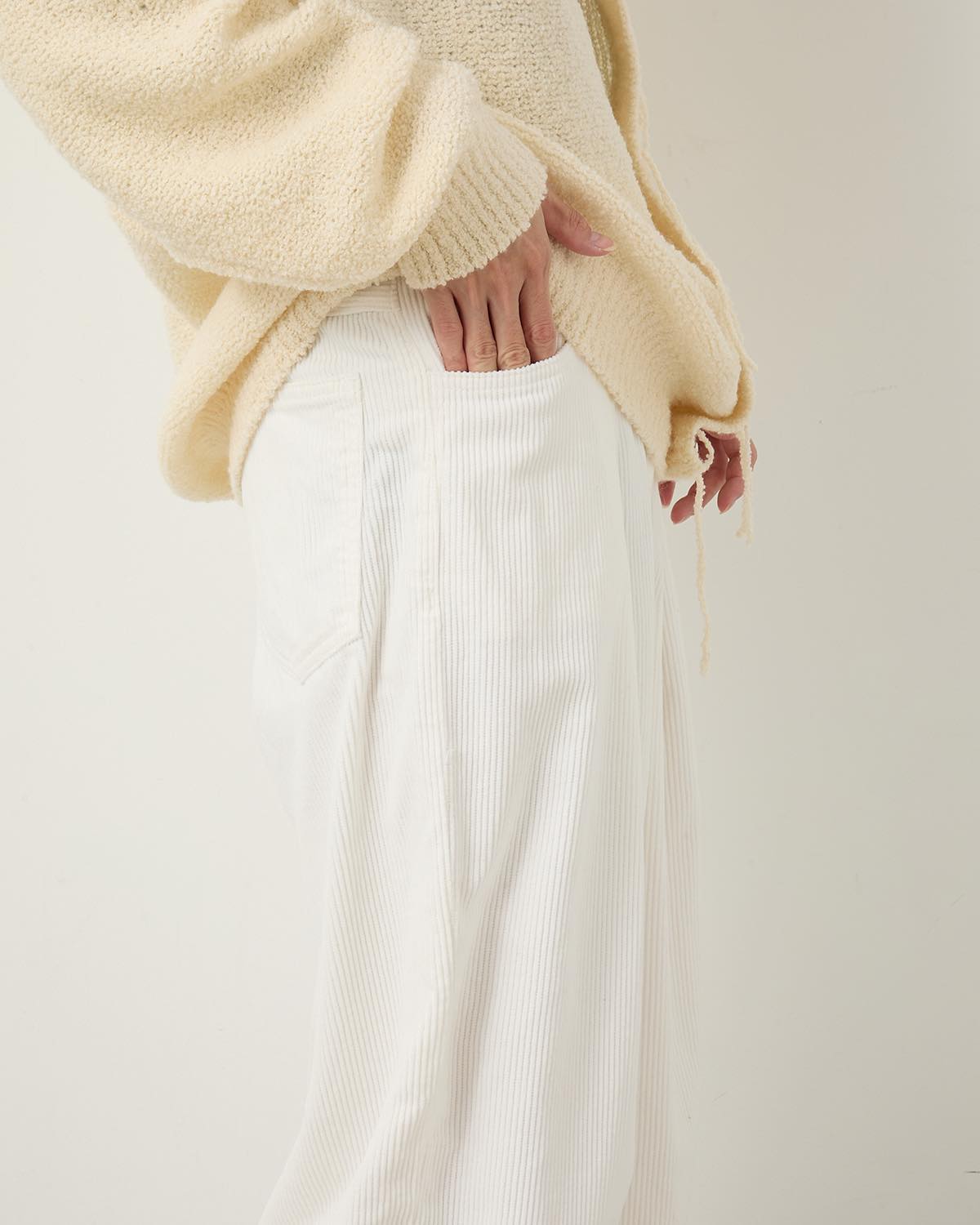 8W COTTON CORDUROY TUCK 5 POCKET PANTS