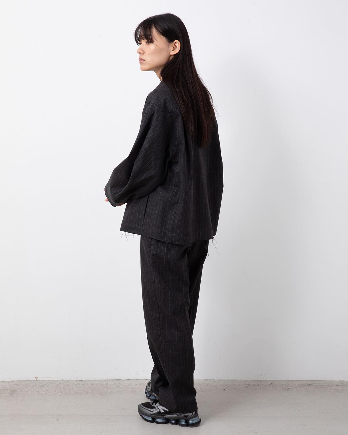 STRIPE WOOL TROPICAL SLACKS