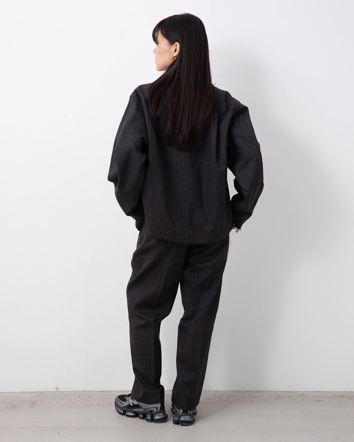 STRIPE WOOL TROPICAL SLACKS