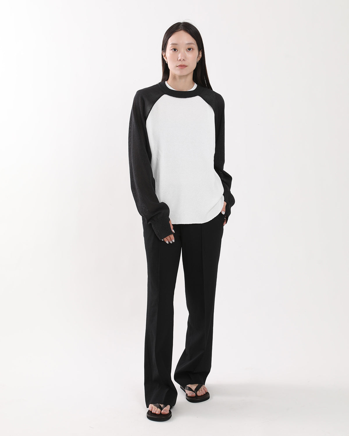 HIGH GAUGE WOOL LOW WAIST SLACKS